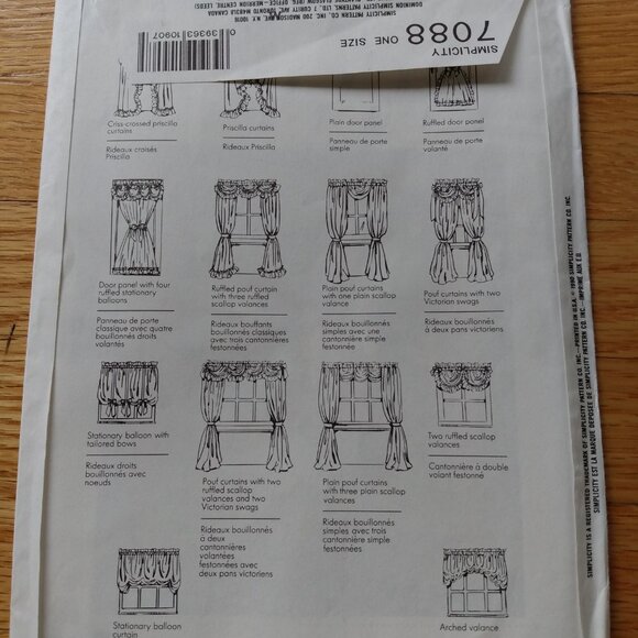 Priscilla Curtains Sewing Pattern Door Window Panel Victorian Ruffle Pouf Swag - Picture 5 of 10